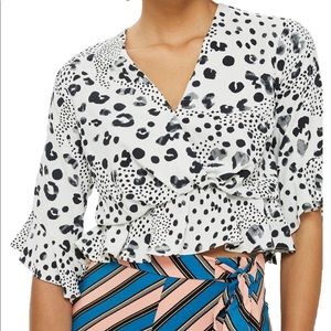 Topshop Twist Peplum Hem Top